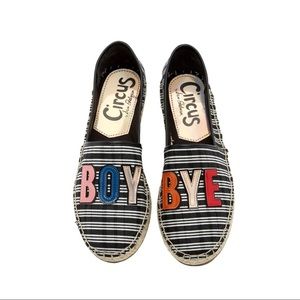 Circus By Sam Edelman Leni Boy Bye Navy Striped Espadrille Flat Size 8.5